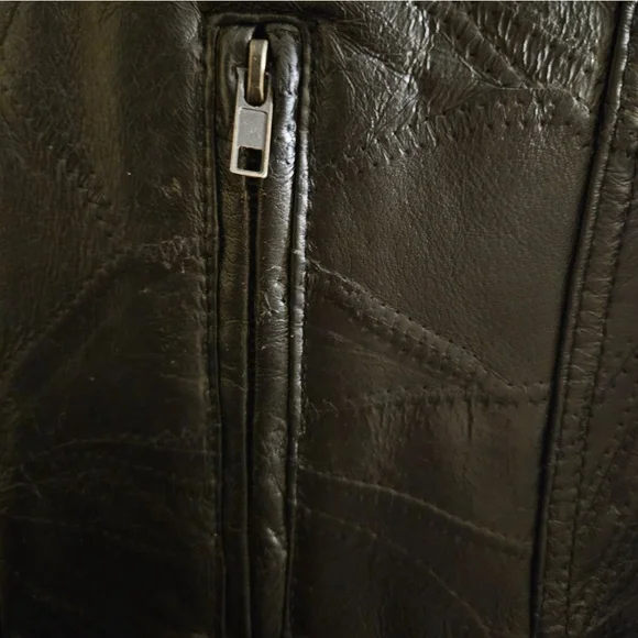 Roberto Amee | Men's Leather Vest XL Black - Picture 4 of 13